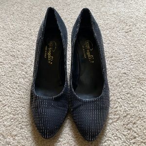 Pappagallo Silver & Black Weave Pumps